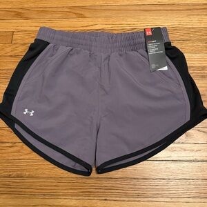 Under Armour HeatGear Loose Fit Running Shorts Gray Black NWT XS